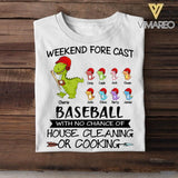 Personalized Weekend Forecast Baseball With No Chane Of House Cleaning or Cooking Tshirt Printed QTVQ2806