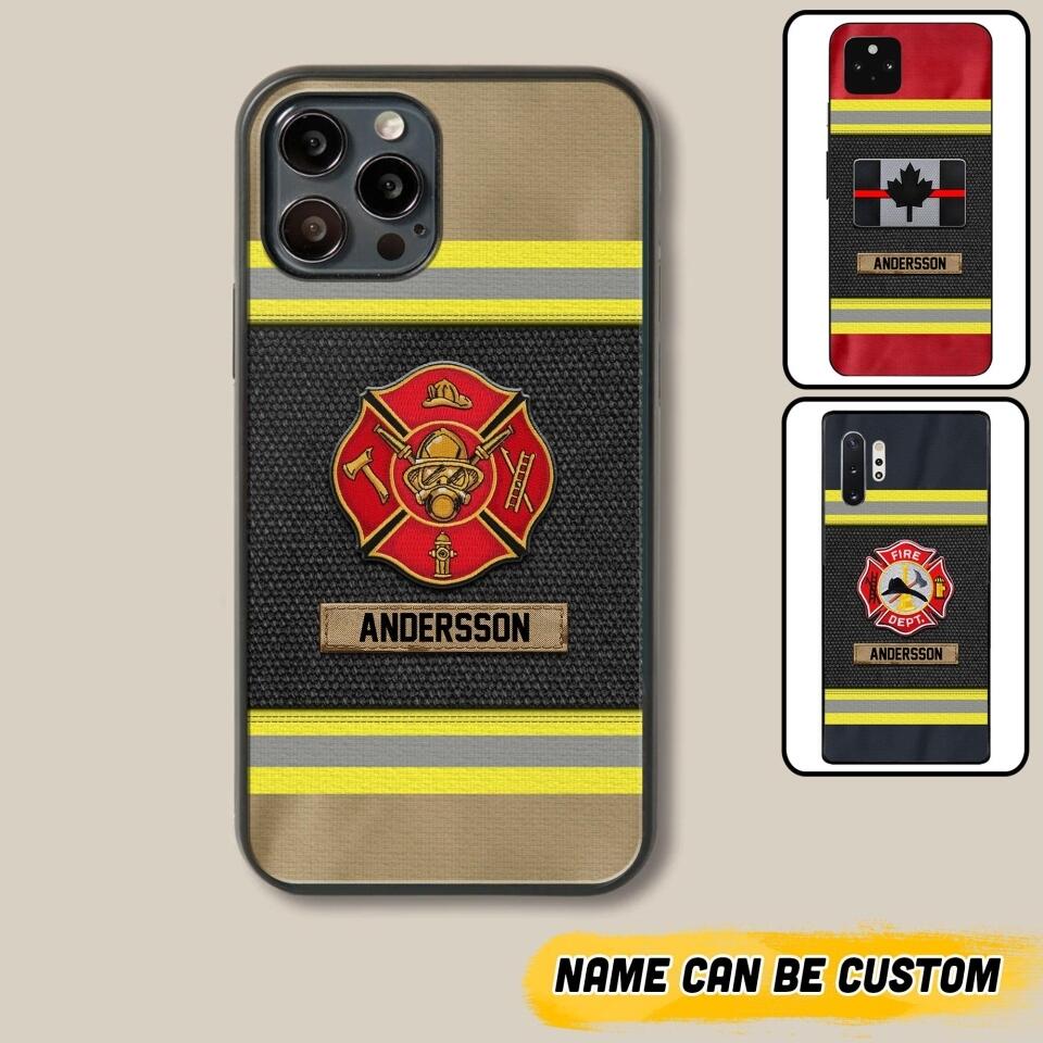 Personalized Canada Firefighter Uniform & Name Phonecase Father's day gifts Mother's day Gifts