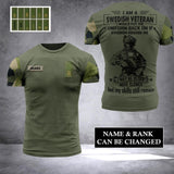 Personalized Sweden Veterans/Soldier Tshirt 3D Printed 22JUL-HC28