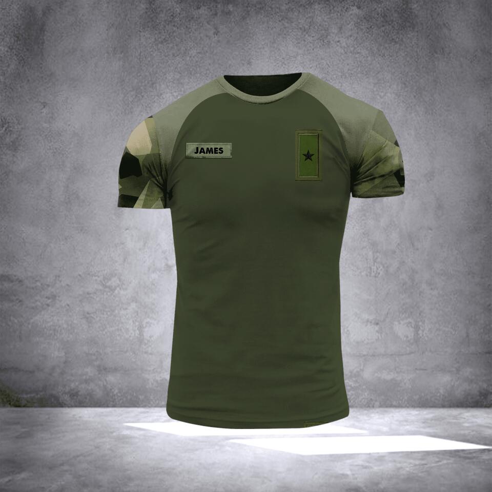 Personalized Sweden Veterans/Soldier Tshirt 3D Printed 22JUL-HC28