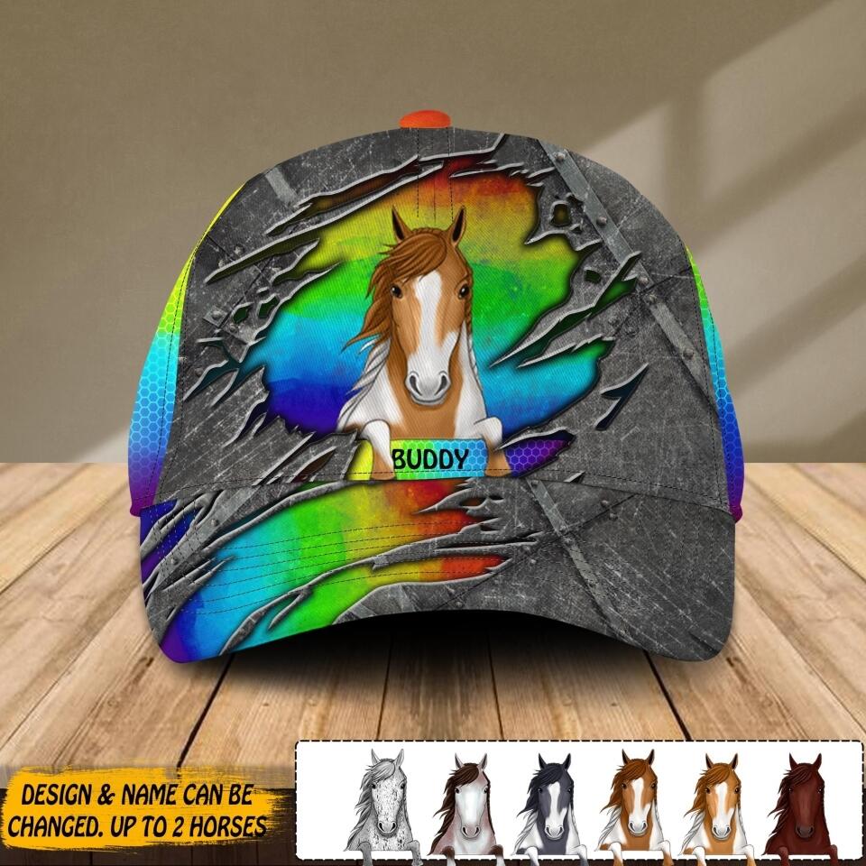 Personalized Tear Horse LGBT Flag Cap Printed NQDT2806