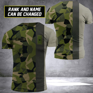 Personalized Swedish Veterans/Soldier Tshirt 3D Printed 22JUL-HY28