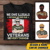 Personalized We Owe illegals Nothing We Owe Our Canadian Veterans Tshirt Printed QTDT2906