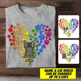 Personalized Cat Lovers LGBT Heart Tshirt Printed NQHC2806
