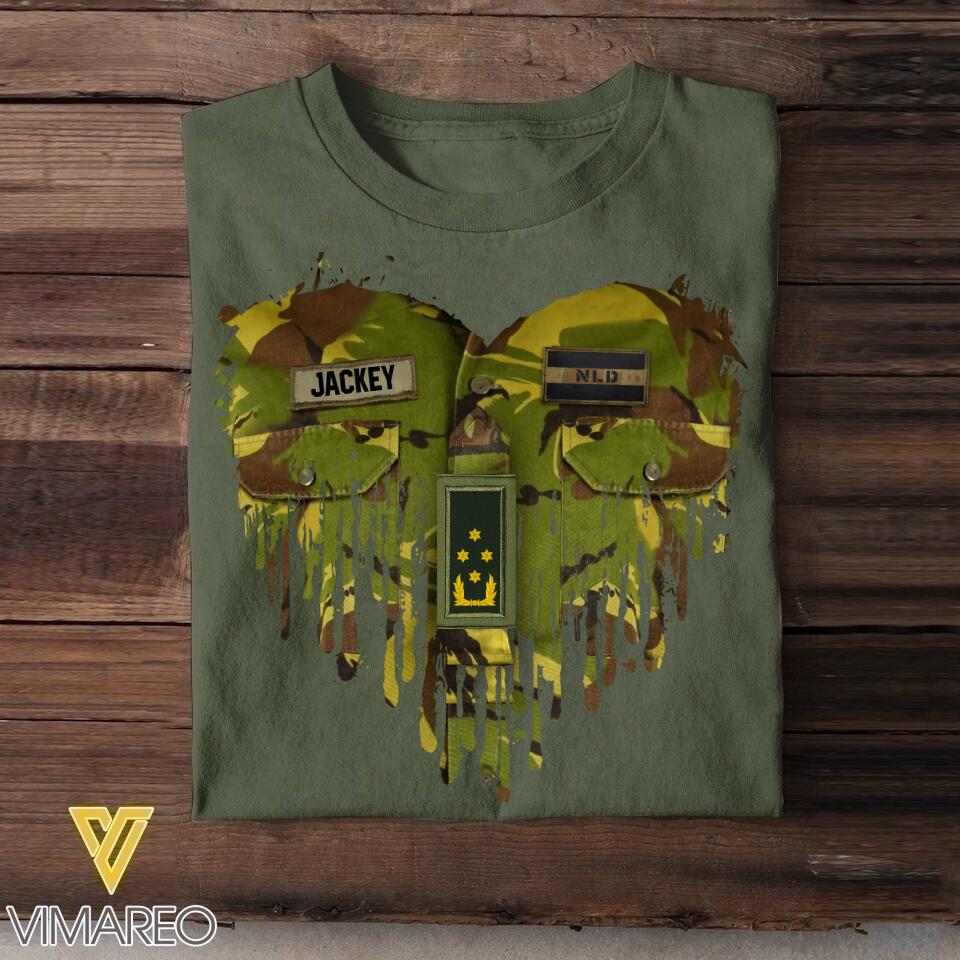 Personalized Netherland Soldier/Veterans Tshirt Printed 22JUL-HQ29