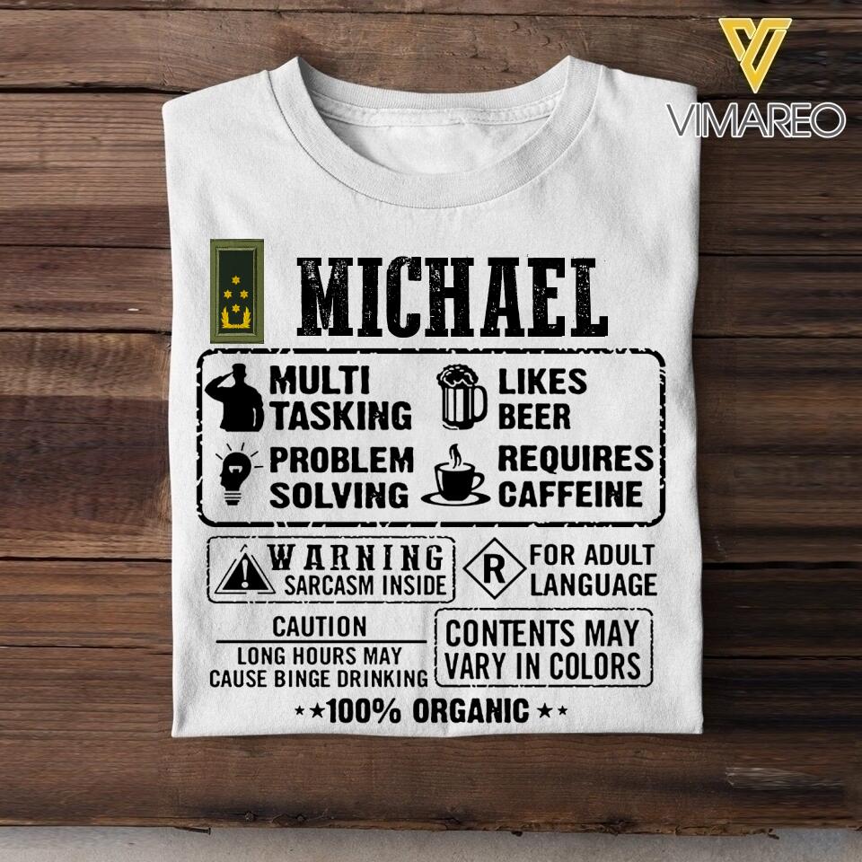 Personalized Netherland Soldier/Veterans Tshirt Printed 22JUL-DT30