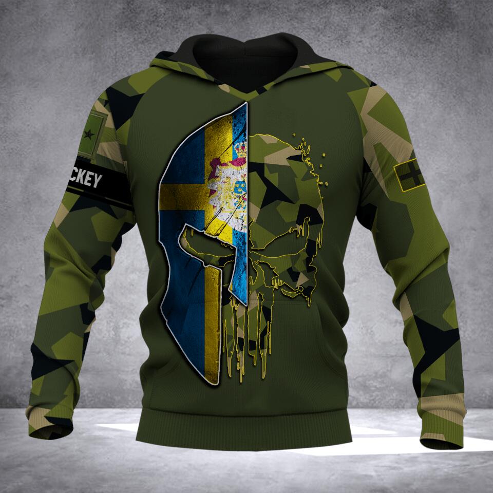 Personalized Sweden Veteran Camo Sku Tshirt or Hoodie 3D Printed QTDT0407
