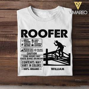 Personalized Roofer Tshirt Printed 22JUY-HC07