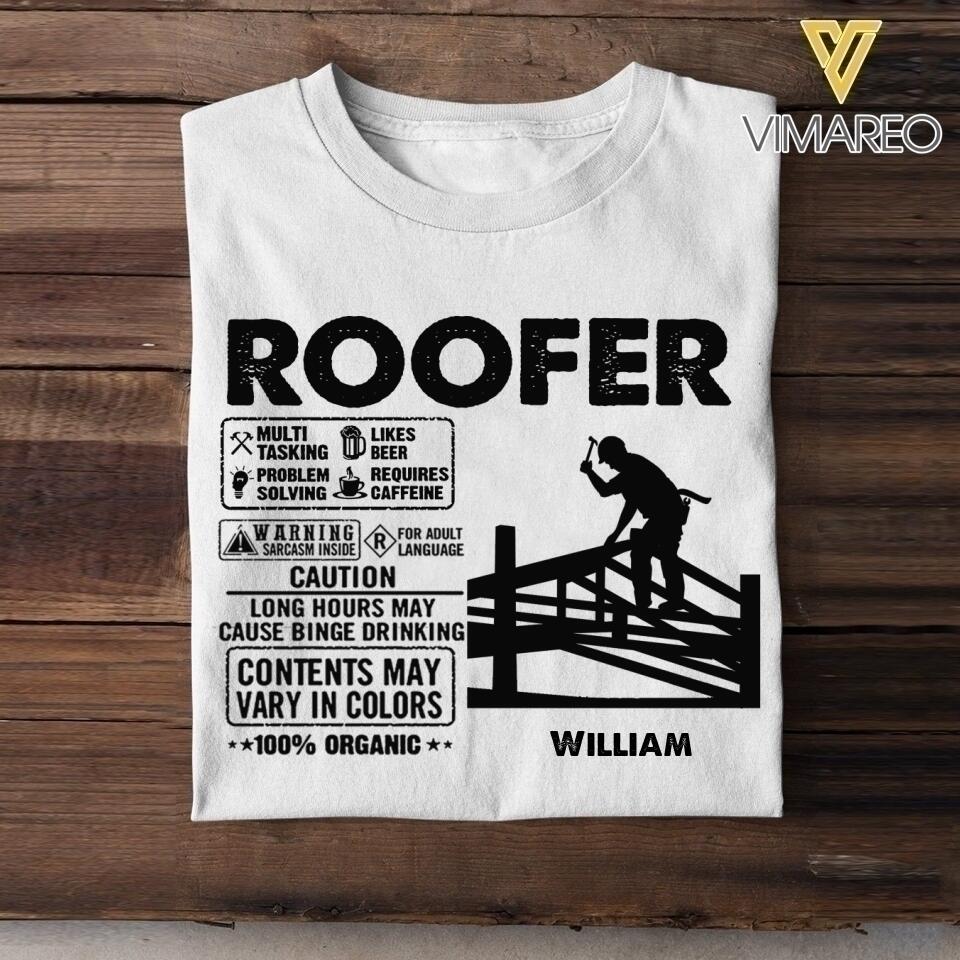 Personalized Roofer Tshirt Printed 22JUY-HC07