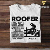 Personalized Roofer Tshirt Printed 22JUY-HC07