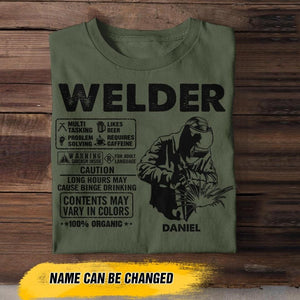 Personalized Welder Tshirt Printed 22JUY-HC07