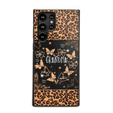 Personalized Grandma Kid Name Butterfly Leopard Phonecase QTDT1407