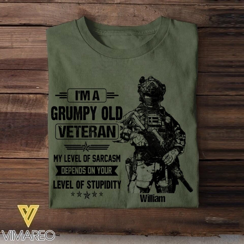 Personalized Swedish Veterans/Soldier Tshirt Printed 22JUY-HQ14