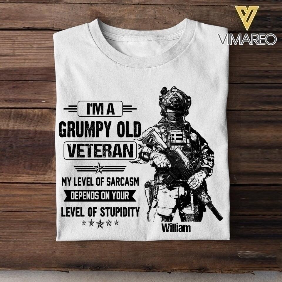 Personalized Swedish Veterans/Soldier Tshirt Printed 22JUY-HQ14