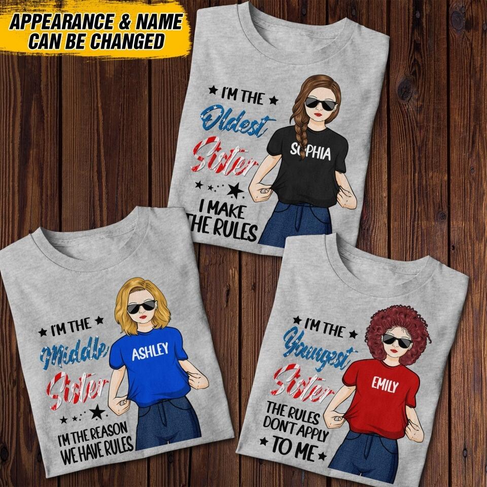 Personalized Sisters Shirt – I’m The Middle Sister Tshirt Printed 22JUY-DT16
