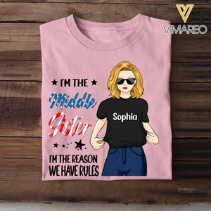 Personalized Sisters Shirt – I’m The Middle Sister Tshirt Printed 22JUY-DT16