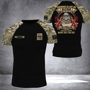 Personalized UNITED KINGDOM Assuming I'm Just An Old Man Soldier/ Veteran Tshirt 3D Printed DHDT2107