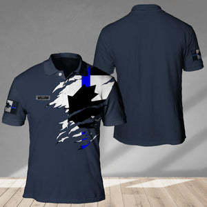 Personalized Canadian Police Blue Line Polo Shirt Printed QTHC2107
