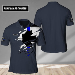 Personalized Canadian Police Blue Line Polo Shirt Printed QTHC2107