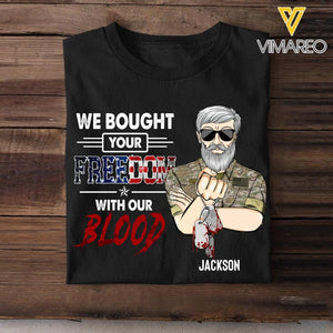 Personalized U.S Veterans's/Soldier Tshirt Printed 22JUY-MA21
