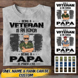 Personalized Being A Canadian Veteran Is An Honor Being A Papa Is Priceless Tshirt Printed QTVQ2207