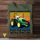 Personalized Never Underestimate An Old Man With A Tractor Tshirt Printed 22JUY-DT22
