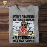 Personalized Retired Electrician Tshirt Printed 22JUY-MA25