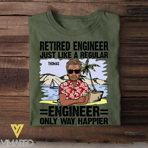 Personalized Retired Engineer Tshirt Printed 22JUY-MA25