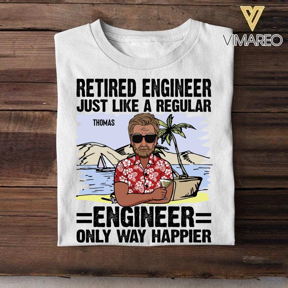 Personalized Retired Engineer Tshirt Printed 22JUY-MA25