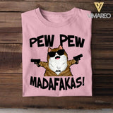 Personalized Pew Pew Madafakas Cat Tshirt QTDT2907
