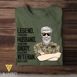 Personalized UK Veterans/Soldier Legend Husband Daddy Tshirt Printed QTDT0508