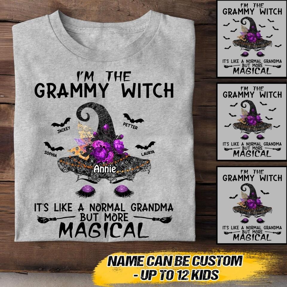 Personalized I'm The Grammy Witch, It's Like A Normal Grandma But More Magical Tshirt Printed NQVQ1608