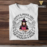 Personalized September Girl The Soul Of A Witch The Fire Of Lioness The Heart Of Hippie Tshirt Printed QTDT1508