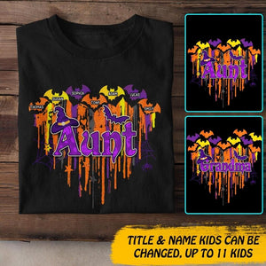 Personalized Halloween Aunt Or Grandma Kid Name Tshirt Printed QTDT1708