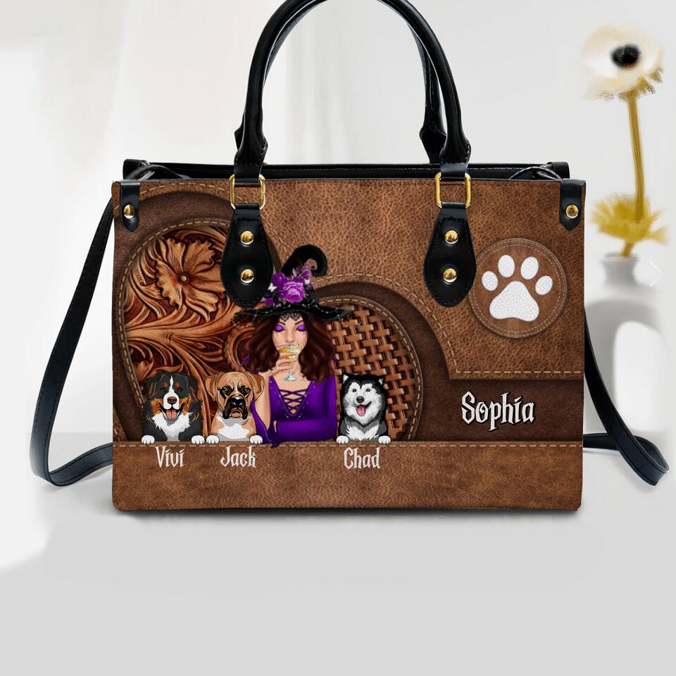 Personalized Dog Mom Leather Bag Printed NQVQ1708