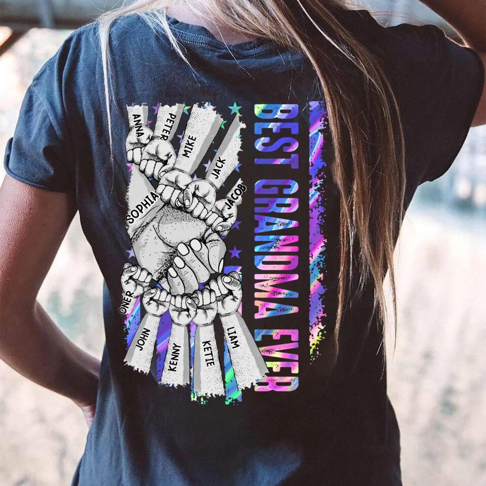 Personalized Best Grandma Ever sparkling Tshirt Printed 22AUG-DT26