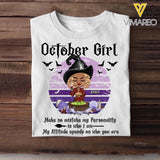 Personalized Witch October Girl Makes No Mistake Halloween Tshirt Printed QTVQ0609