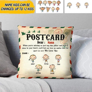 Personalized Postcard Dear Grandma Nana We Love Your From Kid Name Pillow Printed QTVQ0709