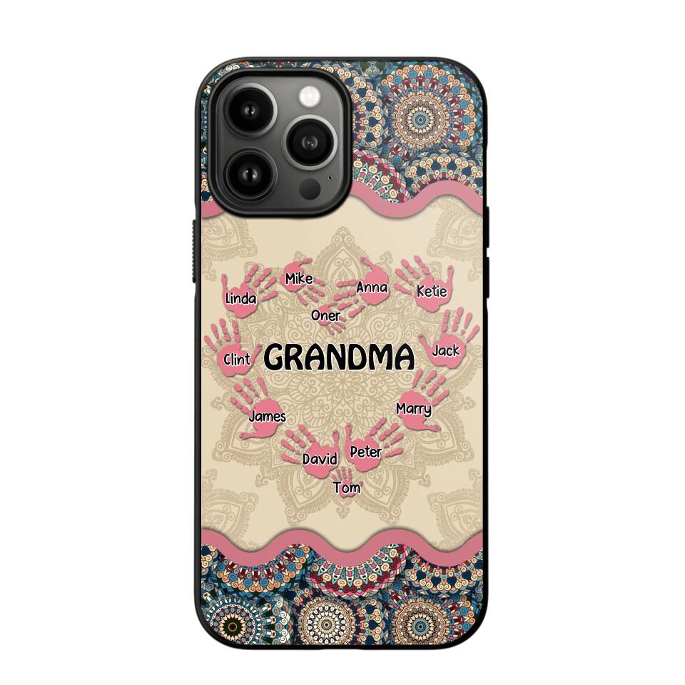 Personalized Grandma Kid Sparkling Heart Phone Case Printed 22SEP-HY07
