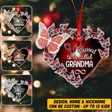 Personalized Blessed To Be Called Grandma Kid Heart Wood Ornament Printed 22SEP-HQ13