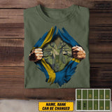 Personalized Swedish Soldier/Veterans Tshirt Printed 22SEP-DT13