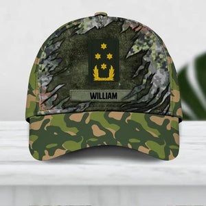 Personalized Netherlands Veteran/ Solider Camo Peaked Cap 3D Printed QTDT1409