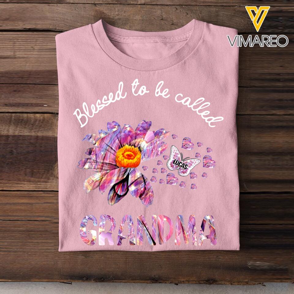 Personalized Bleessed To Be Called Grandma Sparkling Color Great Tshirt Printed 22SEP-HQ16