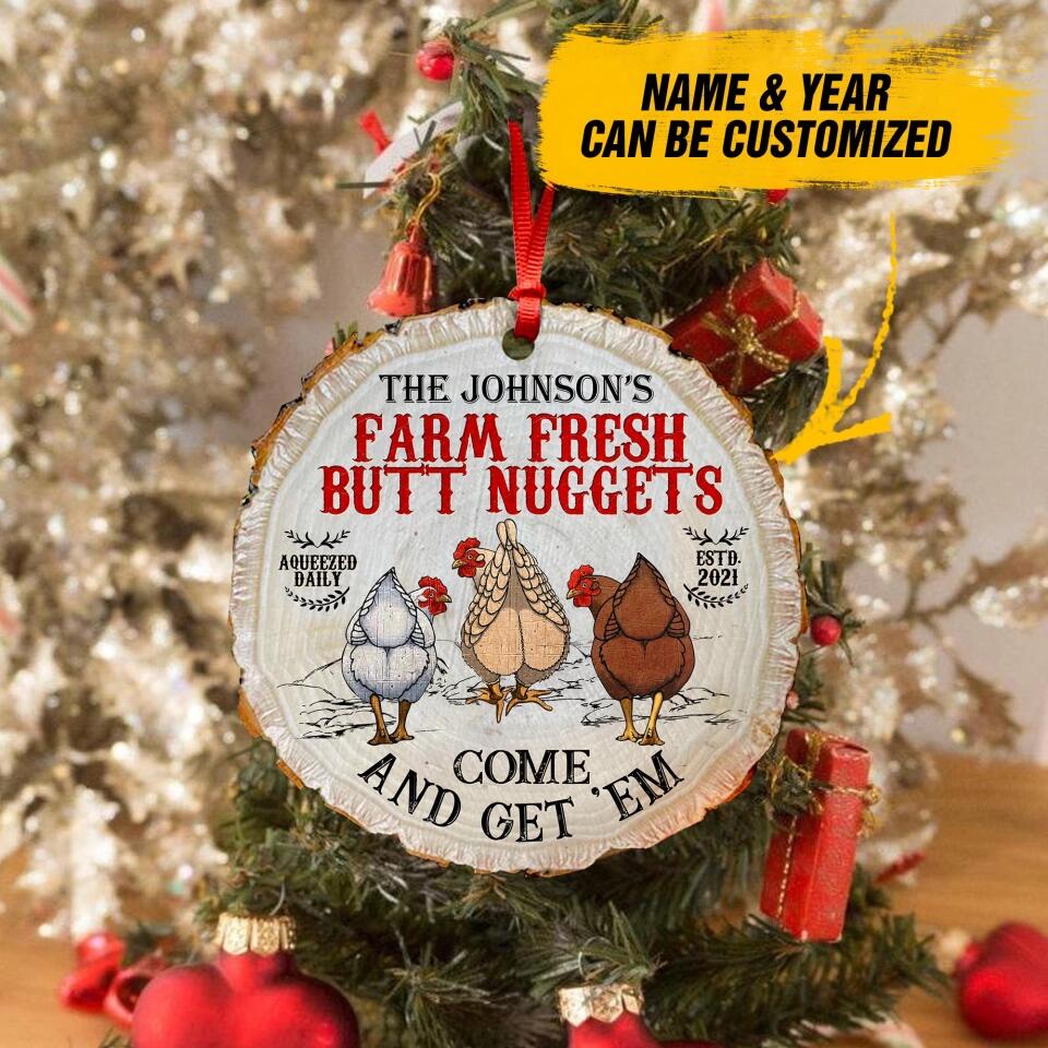 Personalized The Farm Fresh Butt Nuggets Christmas Ornament Printed QTDT2009