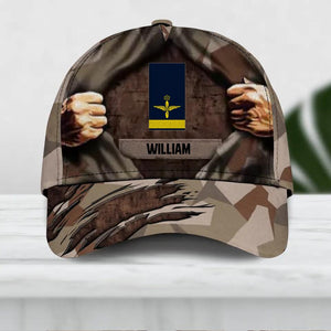 Personalized Sweden Veteran/ Solider Camo Rank Hand Peaked Cap 3D Printed QTDT2309