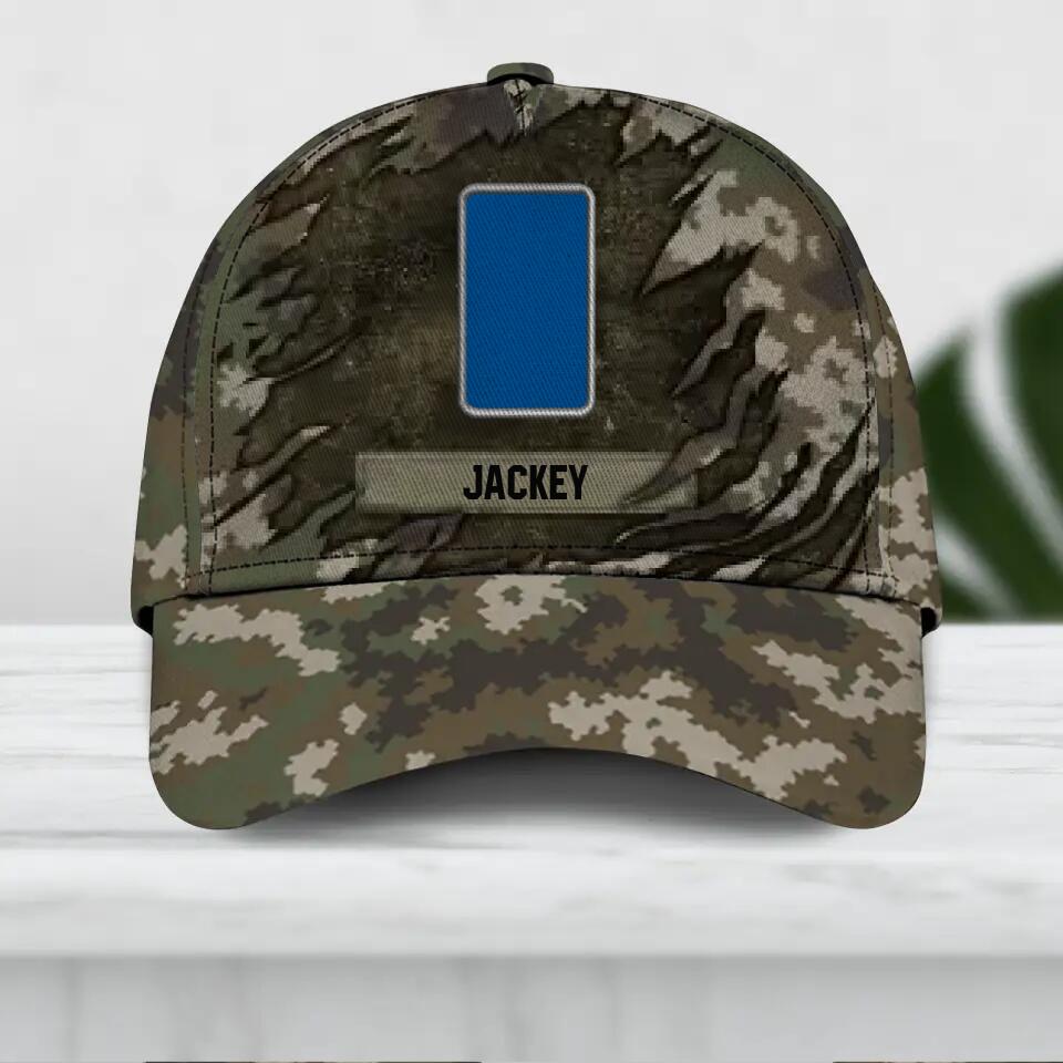 Personalized Finland Veteran/ Solider Camo Rank Peaked Cap 3D Printed QTDT2409