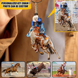 Personalized Bucking Rodeo Wood Keychain Printed 22SEP-DT30
