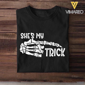 Personalized She's My Trick He's My Treat Halloween Couple Tshirt Printed QTMA0510