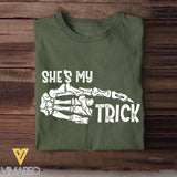 Personalized She's My Trick He's My Treat Halloween Couple Tshirt Printed QTMA0510