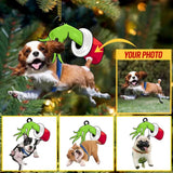 Personalized Your Image Dog Grinch Christmas Wood Ornament Printed QTMA0610